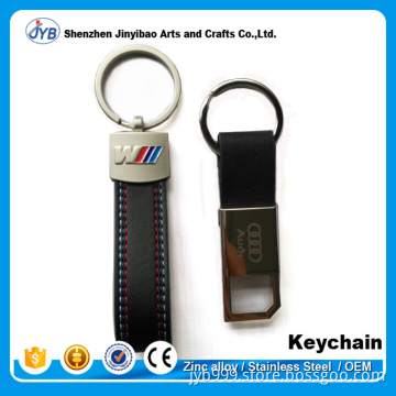 high quality custom metal car logo carabiner keychain leather with new design